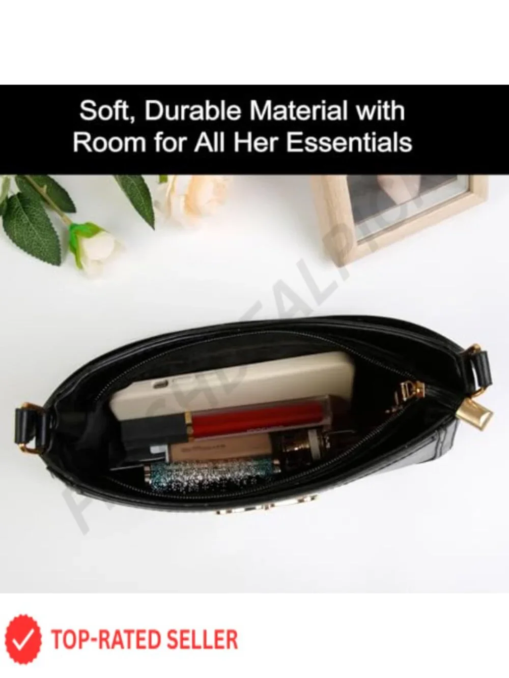 Elegant Bow Hobo Shoulder Bag Faux Leather Women Purse Tote Zipper